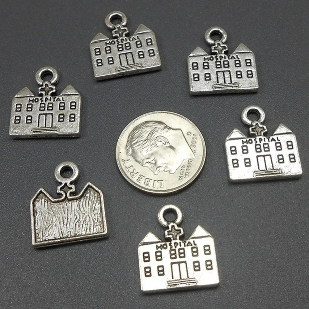 6pcs Hospital Charms, nurse doctor medical,‎ jewelry making supplies
